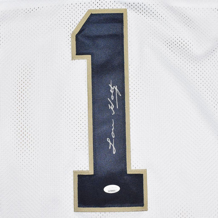Lou Holtz Signed Notre White Coach Holtz Football Jersey (JSA) - RSA