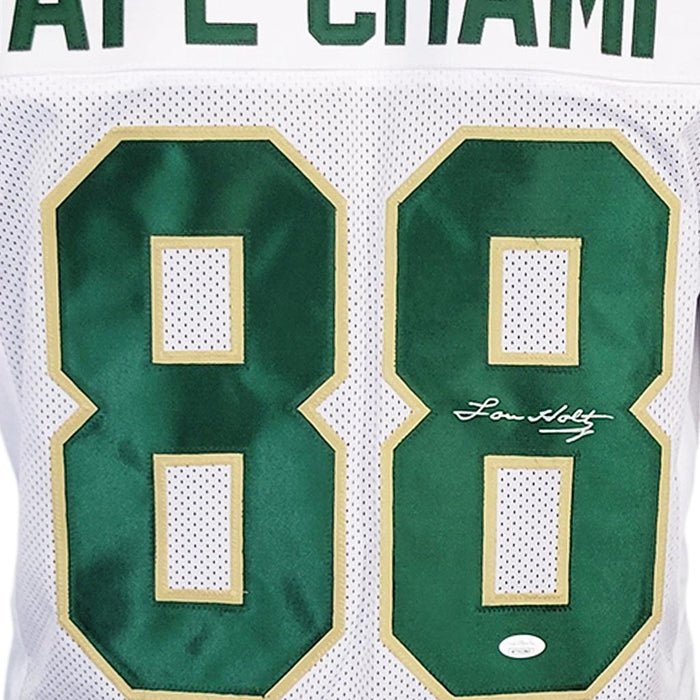 Lou Holtz Signed Notre Dame College White Nat'l Champs Football Jersey (JSA) - RSA