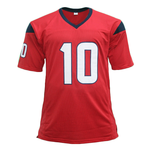 DeAndre Hopkins Autographed Pro Style Football Jersey Red (JSA) - RSA