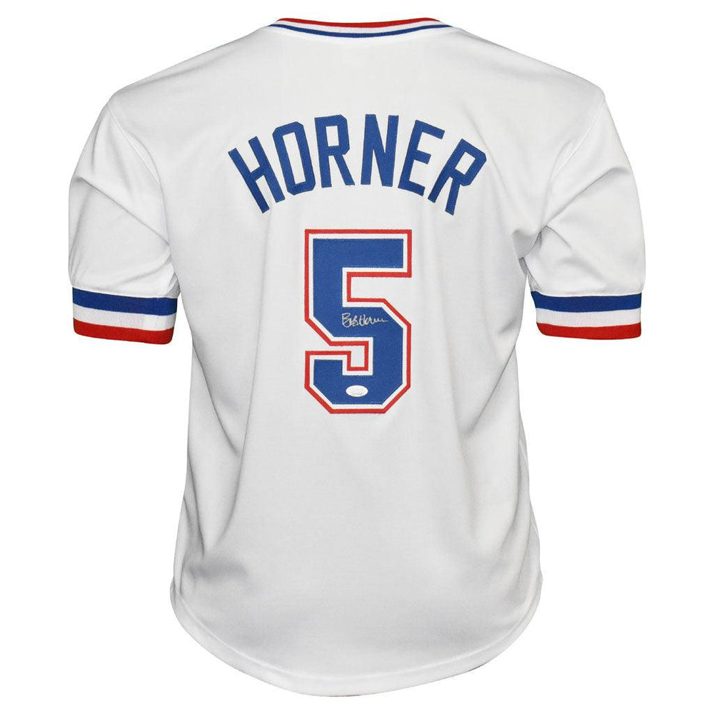 Bob Horner Signed Atlanta White Throwback Baseball Jersey (JSA) - RSA