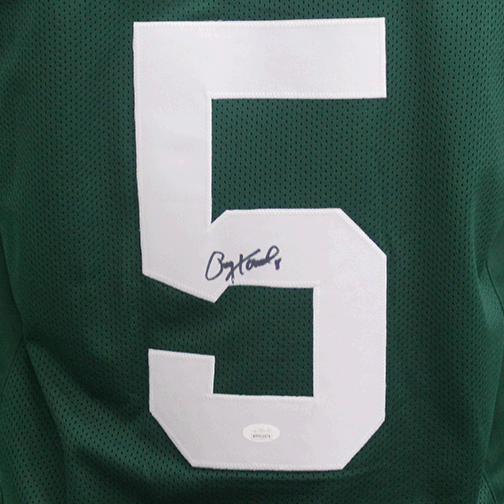 Paul Hornung Autographed Pro Style Football Jersey Green (JSA) - RSA