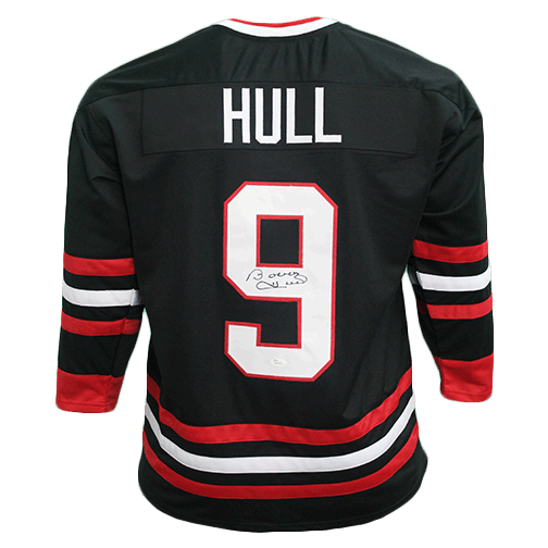 Bobby Hull Chicago Pro Style Autographed Hockey Jersey Black (JSA) - RSA