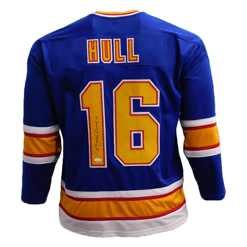 Brett Hull Autographed Detroit Custom Red Hockey Jersey HOF 09 Inscription - BAS COA