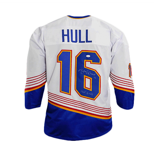 Brett Hull Signed HOF 09 St. Louis Modern Pro Edition Hockey Jersey (JSA) - RSA