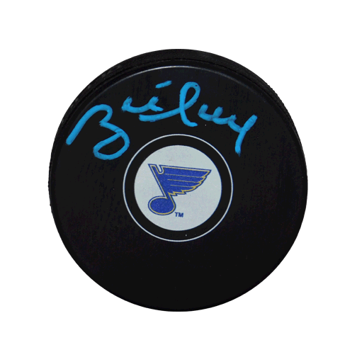 Brett Hull Autographed St. Louis Blues Blue Signature Hockey Puck (JSA) - RSA