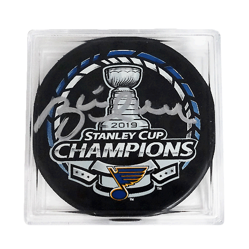 Brett Hull Autographed 2019 St. Louis Blues Stanley Cup Champions Puck Cased (PSA) - RSA