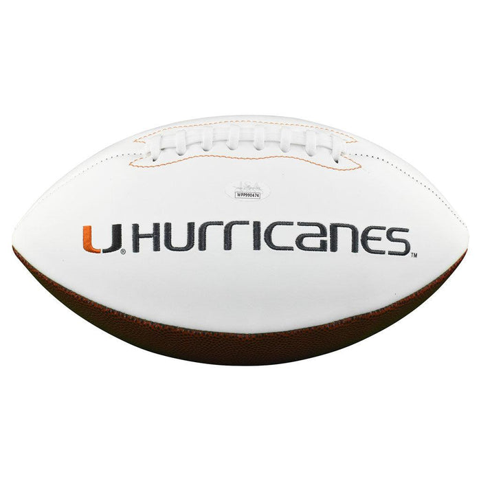 2-Signature Gino Torretta/Vinny Testaverde Signed Miami Hurricanes Official NFL Team Logo Football (JSA) - RSA
