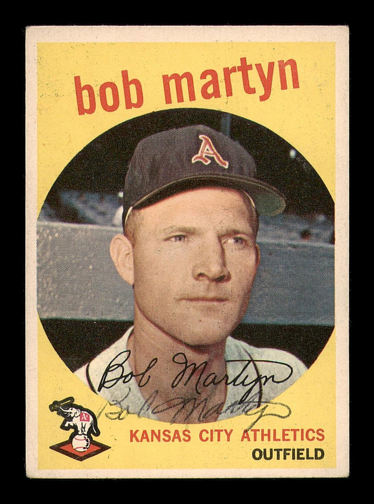 Bob Martyn Autographed 1959 Topps Card #41 Kansas City A's SKU #182922 - RSA