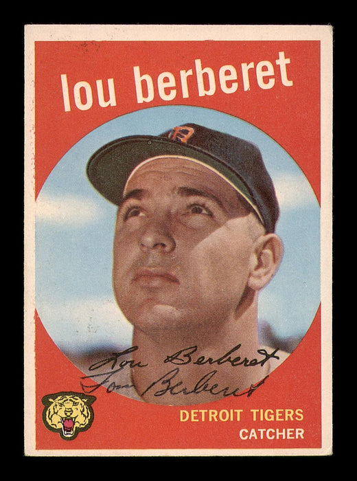 Lou Berberet Autographed 1959 Topps Card #96 Detroit Tigers SKU #182930 - RSA
