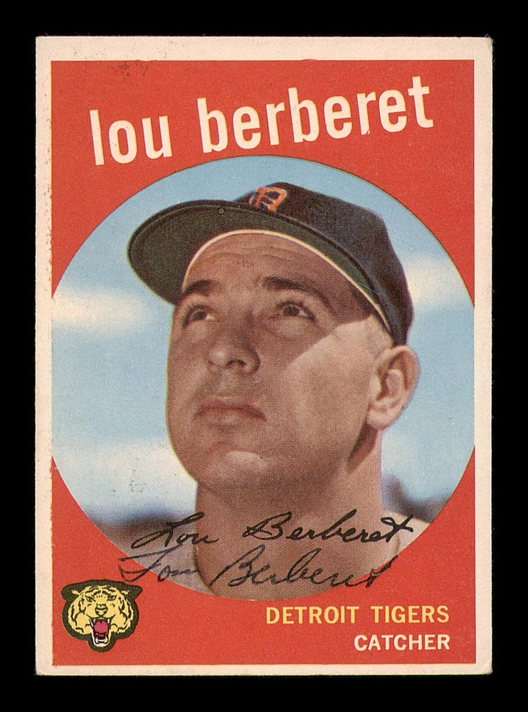 Lou Berberet Autographed 1959 Topps Card #96 Detroit Tigers SKU #182930 - RSA