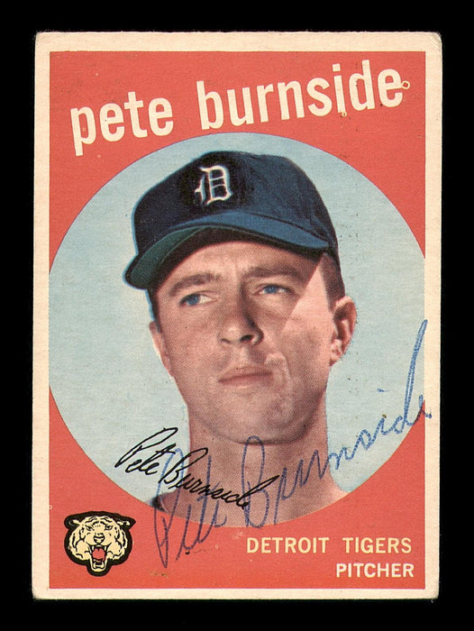 Pete Burnside Autographed 1959 Topps Card #354 Detroit Tigers SKU #182956 - RSA