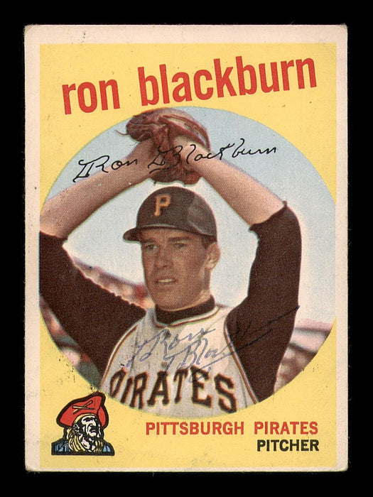 Ron Blackburn Autographed 1959 Topps Card #401 Pittsburgh Pirates SKU #182959 - RSA