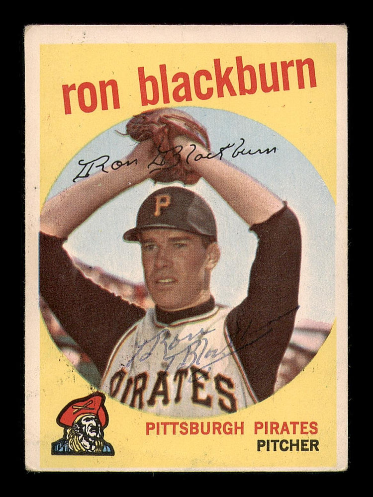 Ron Blackburn Autographed 1959 Topps Card #401 Pittsburgh Pirates SKU #182959 - RSA