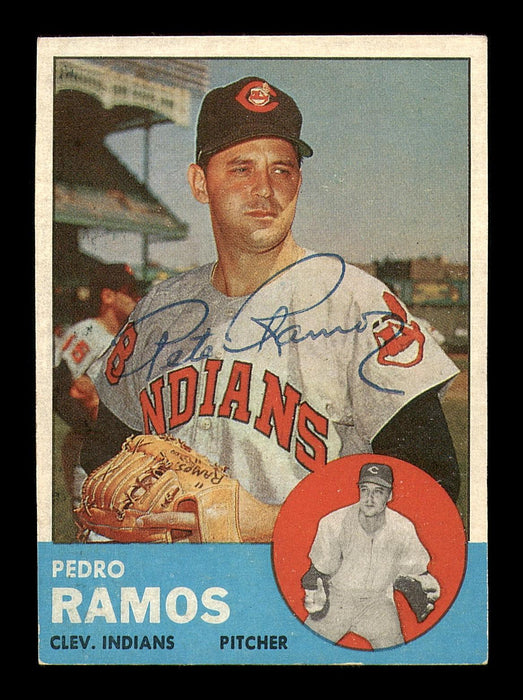 Pedro Ramos Autographed 1963 Topps Card #14 Cleveland Indians SKU #182977 - RSA
