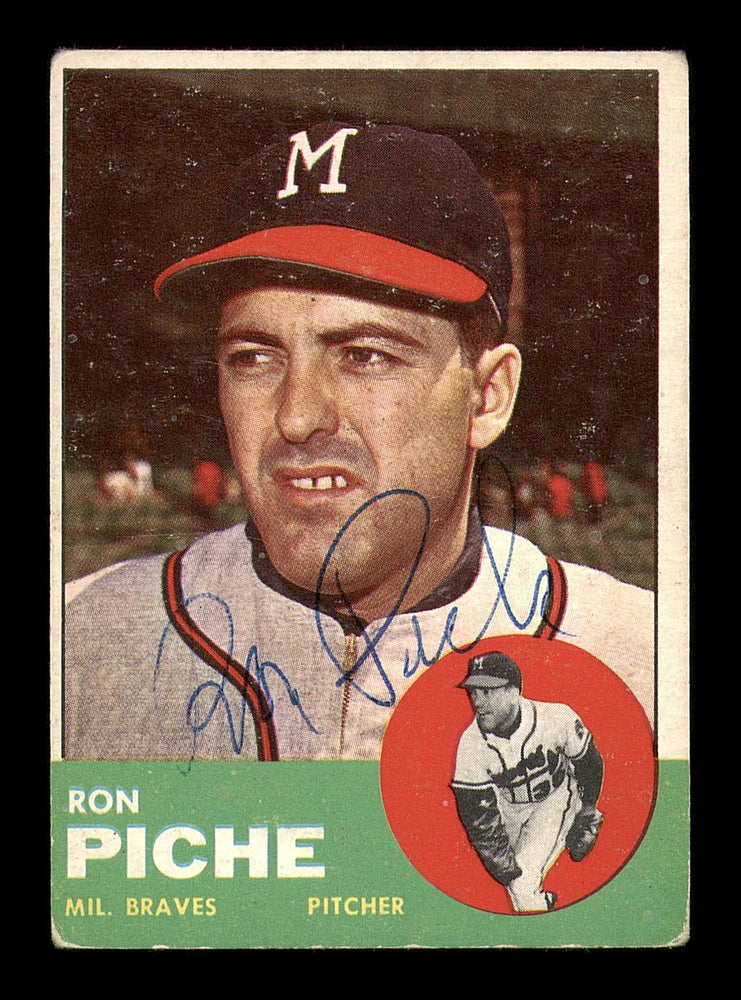 Ron Piche Autographed 1963 Topps Card #179 Milwaukee Braves SKU #183000 - RSA