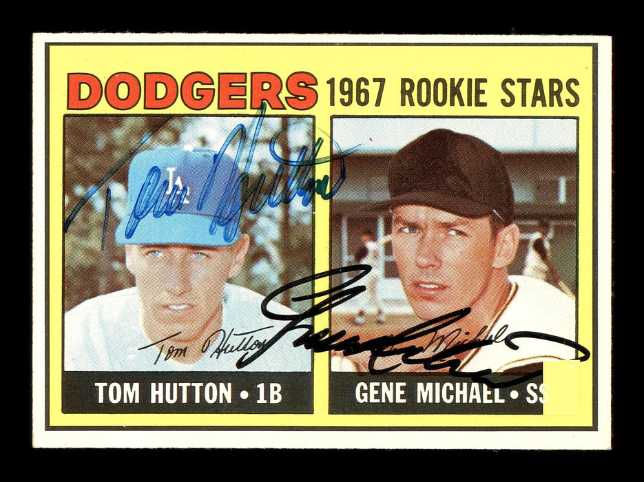 Gene Michael & Tom Hutton Autographed 1967 Topps Rookie Card #428 Los Angeles Dodgers SKU #178504 - RSA