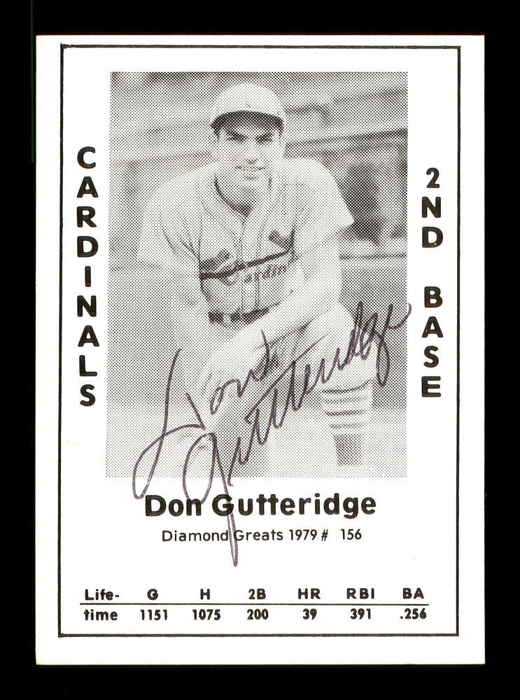 Don Gutteridge Autographed 1979 Diamond Greats Card #156 St. Louis Cardinals SKU #171553 - RSA