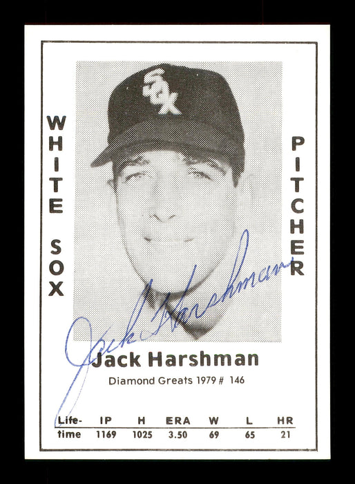 Jack Harshman Autographed 1979 Diamond Greats Card #146 Chicago White Sox SKU #171562 - RSA