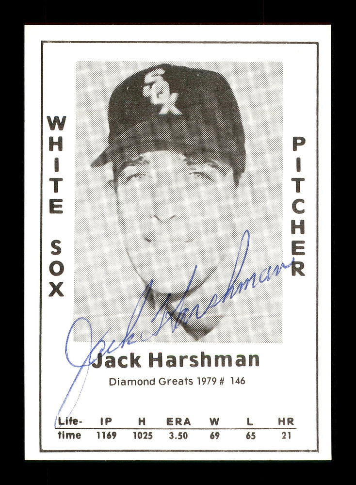 Jack Harshman Autographed 1979 Diamond Greats Card #146 Chicago White Sox SKU #171562 - RSA