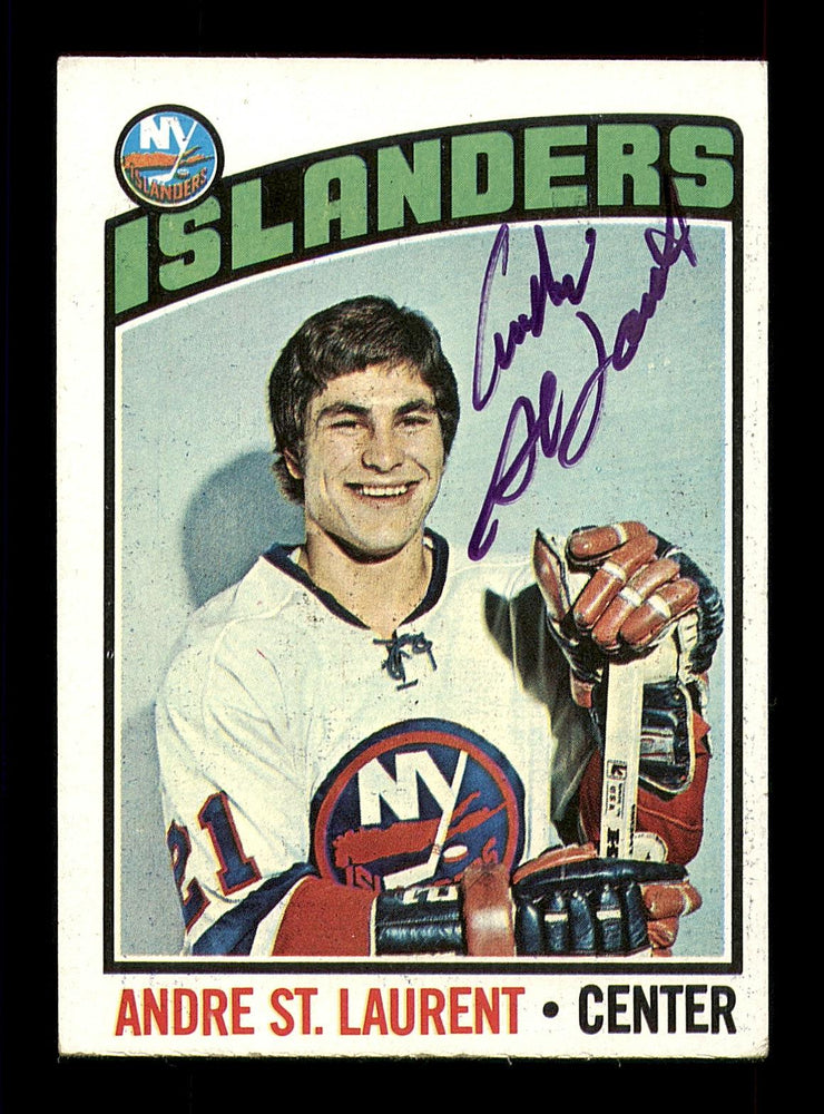 Andre St. Laurent Autographed 1976-77 Topps Card #29 New York Islanders SKU #183161 - RSA