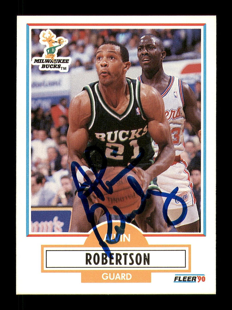 Alvin Robertson Autographed 1990-91 Fleer Card #109 Milwaukee Bucks SKU #183223 - RSA