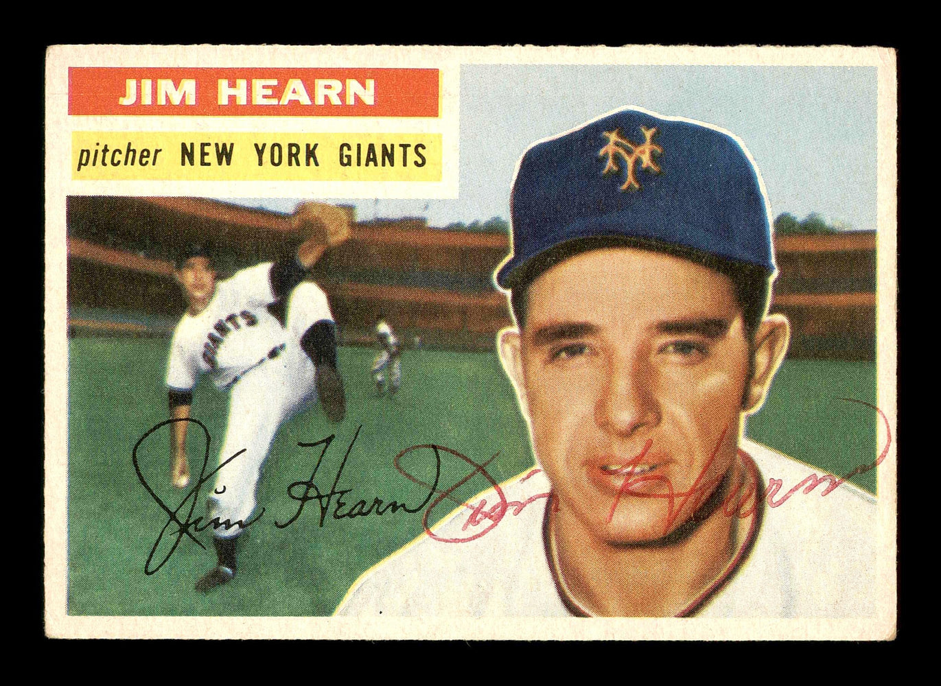 Jim Hearn Autographed 1956 Topps Card #202 New York Giants SKU #178635 - RSA