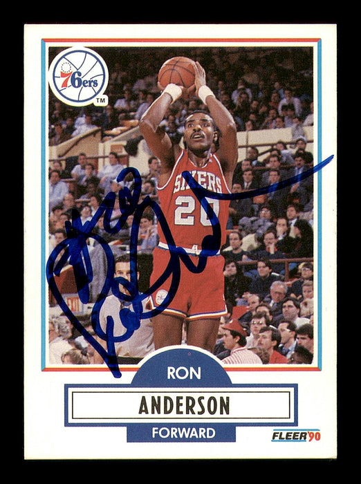 Ron Anderson Autographed 1990-91 Fleer Card #138 Philadelphia 76ers SKU #183242 - RSA