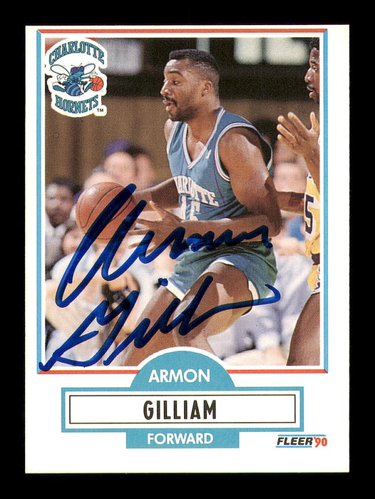 Armon Gilliam Autographed 1990-91 Fleer Card #19 Charlotte Hornets SKU #183264 - RSA