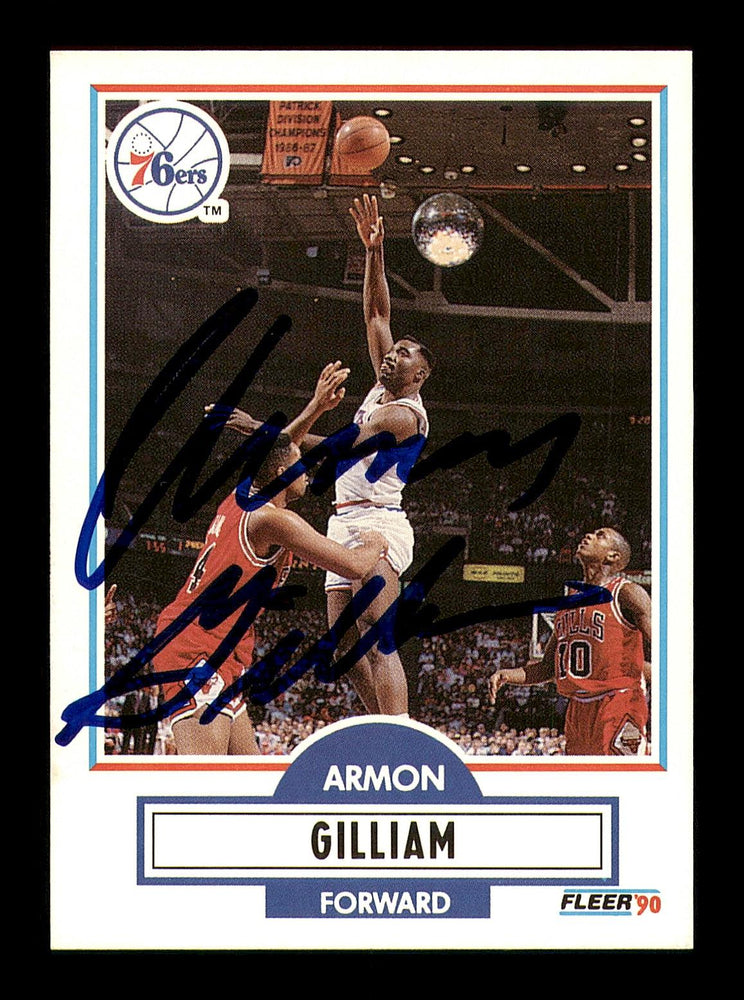 Armon Gilliam Autographed 1990-91 Fleer Card #U-70 Philadelphia 76ers SKU #183265 - RSA