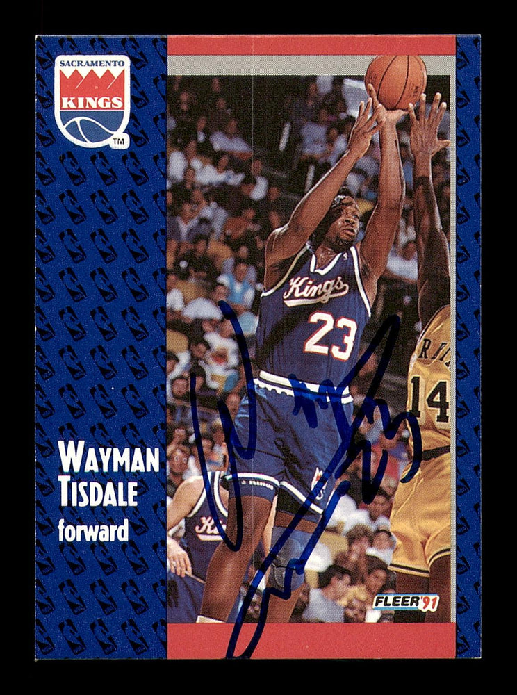 Wayman Tisdale Autographed 1991-92 Fleer Card #181 Sacramento Kings SKU #183269 - RSA