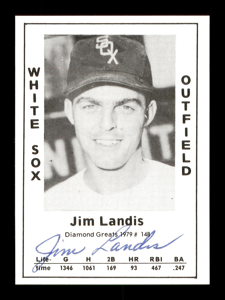 Jim Landis Autographed 1979 Diamond Greats Card #148 Chicago White Sox SKU #171693 - RSA