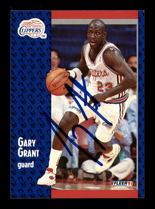 Gary Grant Autographed 1991-92 Fleer Card #89 Los Angeles Clippers SKU #183286 - RSA