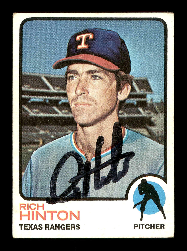 Rich Hinton Autographed 1973 Topps Card #321 Texas Rangers SKU #178697 - RSA