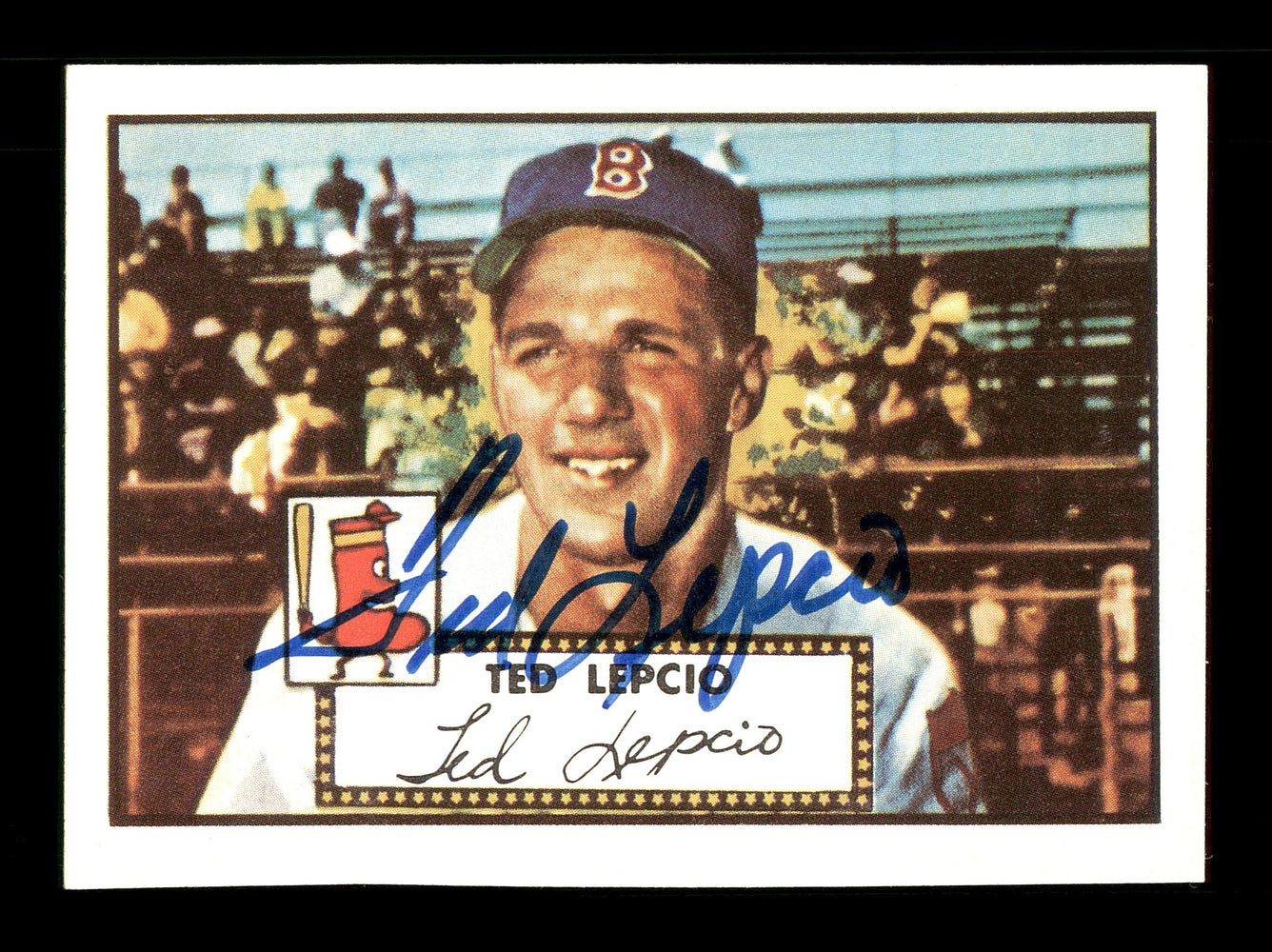 Ted Lepcio Autographed 1983 Topps 1952 Topps Reprint Card #335 Boston Red Sox SKU #171706 - RSA