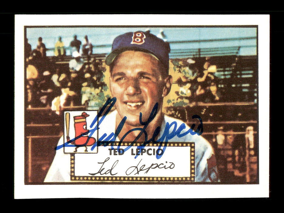 Ted Lepcio Autographed 1983 Topps 1952 Topps Reprint Card #335 Boston Red Sox SKU #171706 - RSA