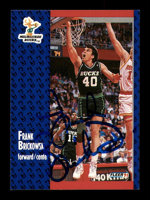 Frank Brickowski Autographed 1991-92 Fleer Card #113 Milwaukee Bucks SKU #183308 - RSA