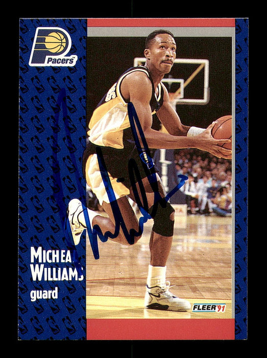 Michael Williams Autographed 1991-92 Fleer Card #88 Indiana Pacers SKU #183310 - RSA