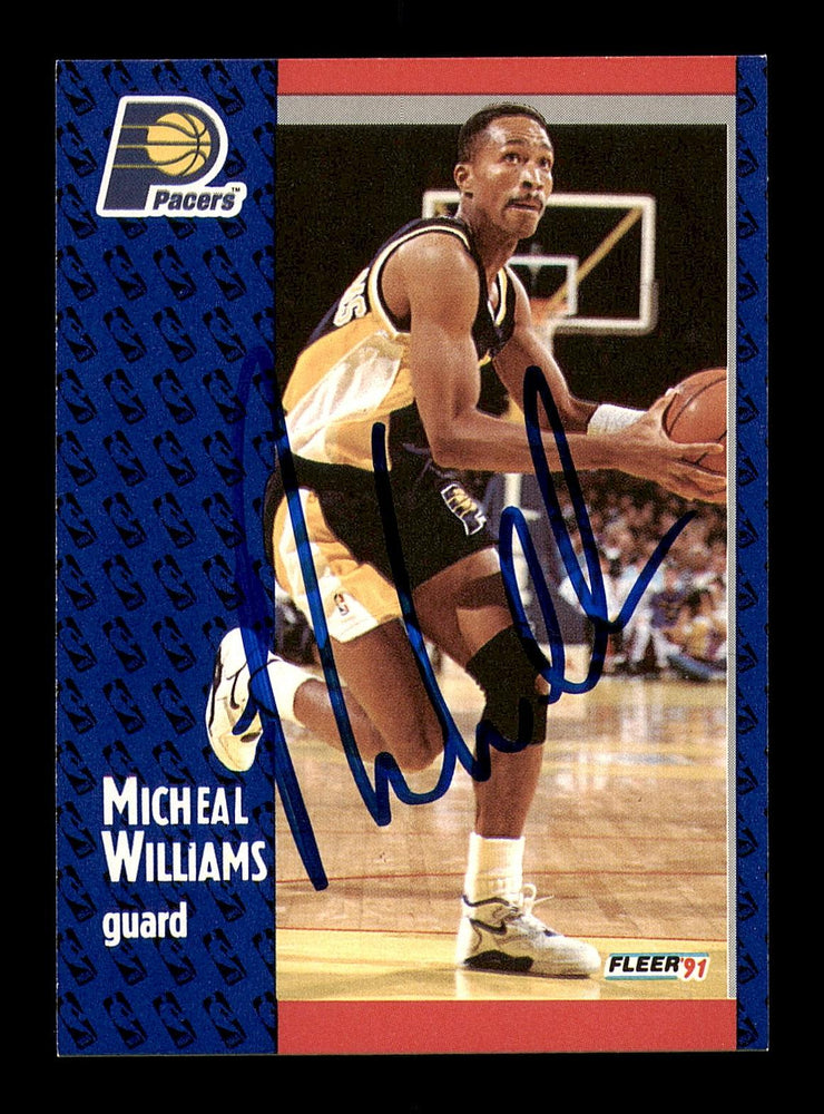 Michael Williams Autographed 1991-92 Fleer Card #88 Indiana Pacers SKU #183311 - RSA