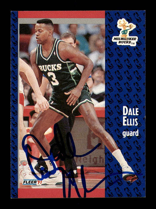 Dale Ellis Autographed 1991-92 Fleer Card #114 Milwaukee Bucks SKU #183315 - RSA