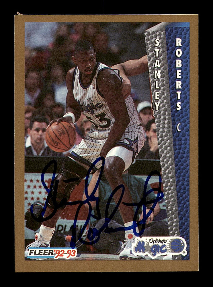 Stanley Roberts Autographed 1992-93 Fleer Card #162 Orlando Magic SKU #183328 - RSA