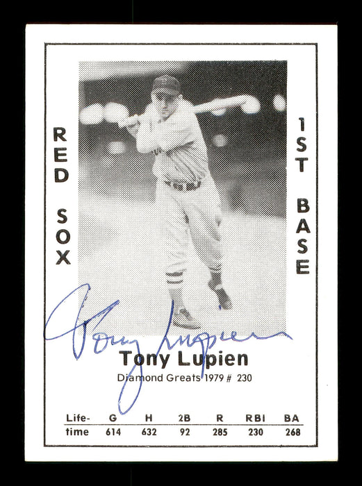 Tony Lupien Autographed 1979 Diamond Greats Card #230 Boston Red Sox SKU #171739 - RSA