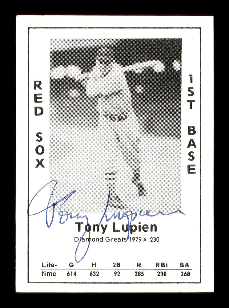 Tony Lupien Autographed 1979 Diamond Greats Card #230 Boston Red Sox SKU #171739 - RSA