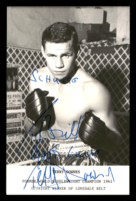 Terry Downes Autographed 4x6 Photo "To Bill" SKU #186890 - RSA