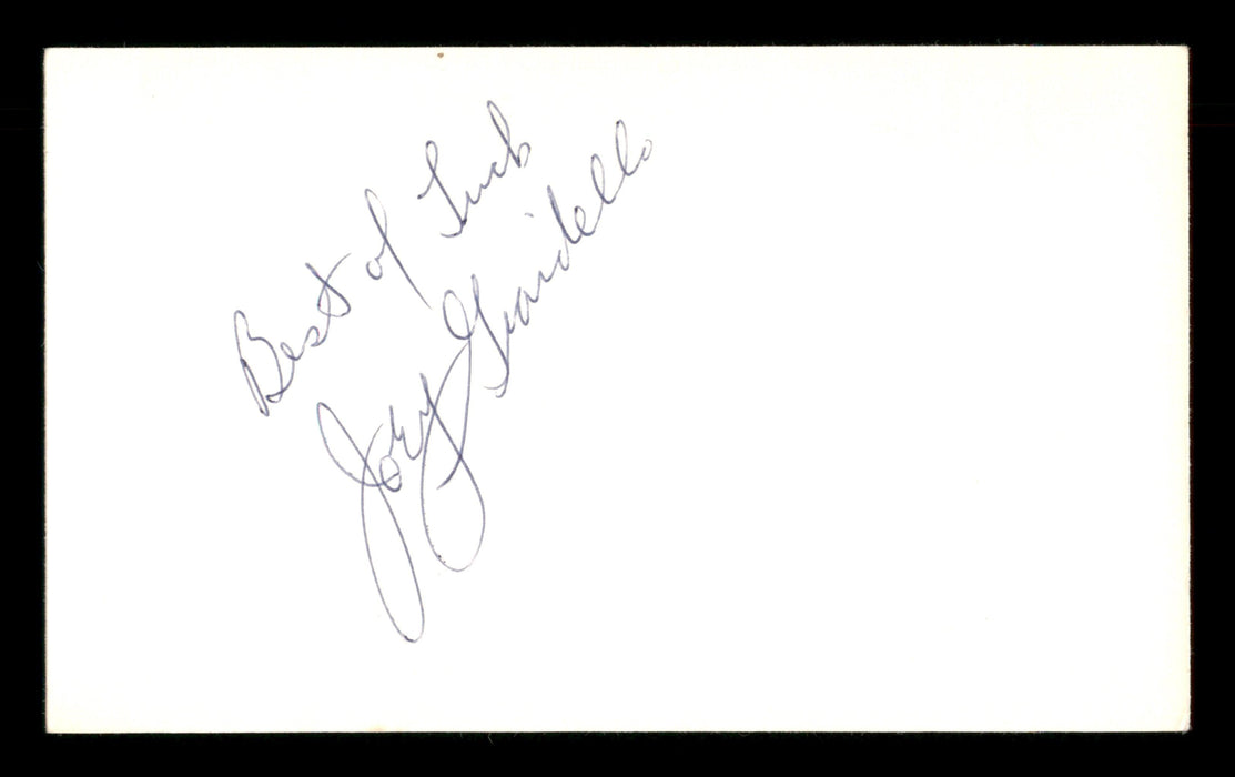 Joey Giardello Autographed 3x5 Index Card "Best of Luck" SKU #186897 - RSA