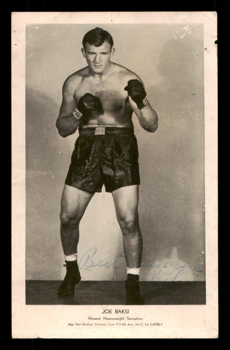 Joe Baksi Autographed 4x6 Photo "Best Wishes" SKU #186910 - RSA