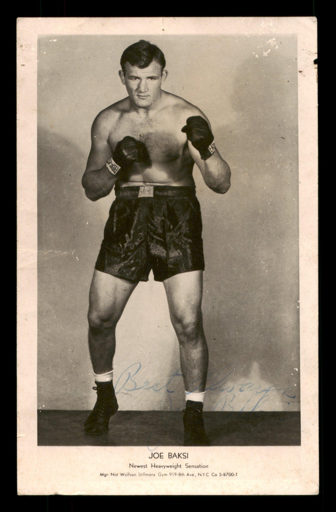 Joe Baksi Autographed 4x6 Photo "Best Wishes" SKU #186910 - RSA