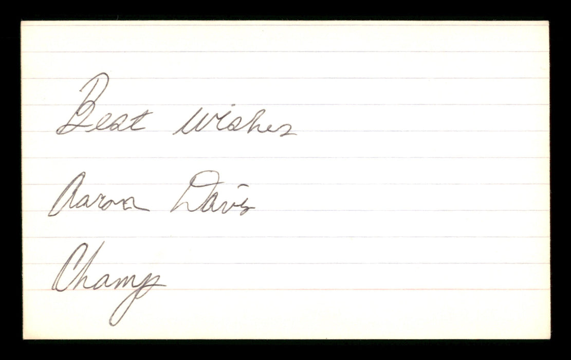 Aaron Davis Autographed 3x5 Index Card "Best Wishes" SKU #186918 - RSA