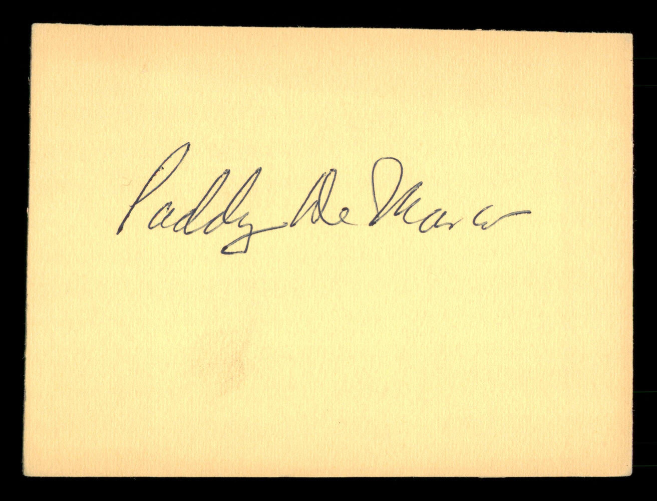 Paddy DeMarco Autographed 4x5 Card SKU #186920 - RSA