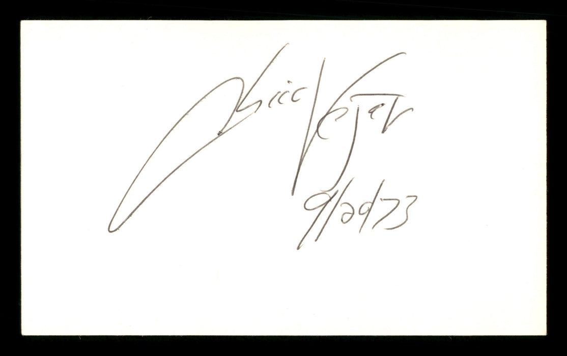 Chico Vejar Autographed 3x5 Index Card SKU #186942 - RSA