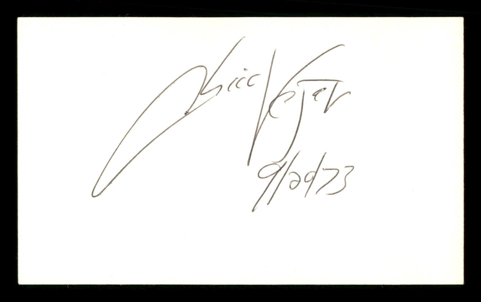 Chico Vejar Autographed 3x5 Index Card SKU #186942 - RSA